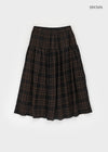 Enmic Banding Check Midi Skirt