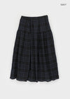 Enmic Banding Check Midi Skirt