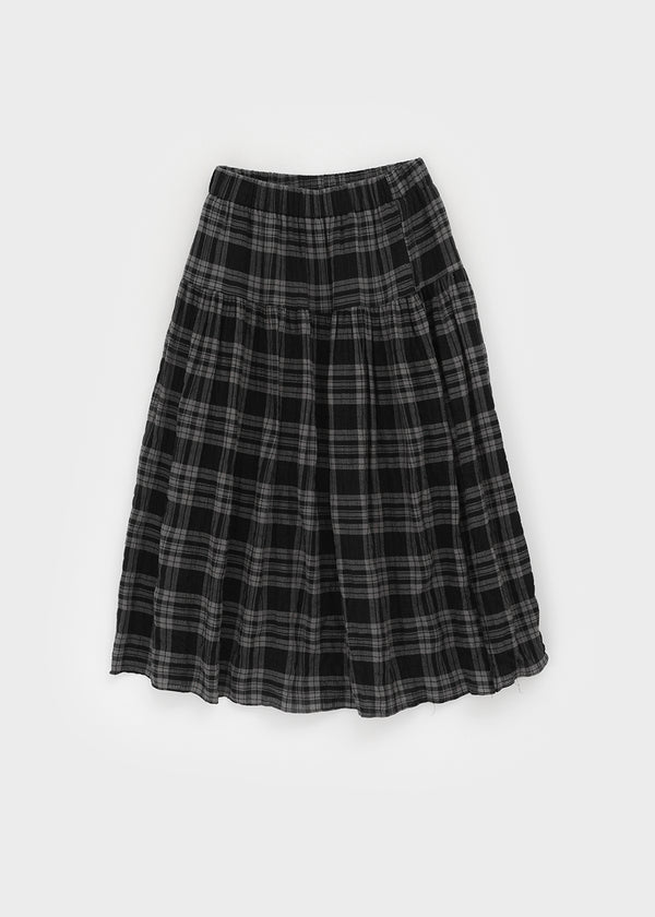 Enmic Banding Check Midi Skirt