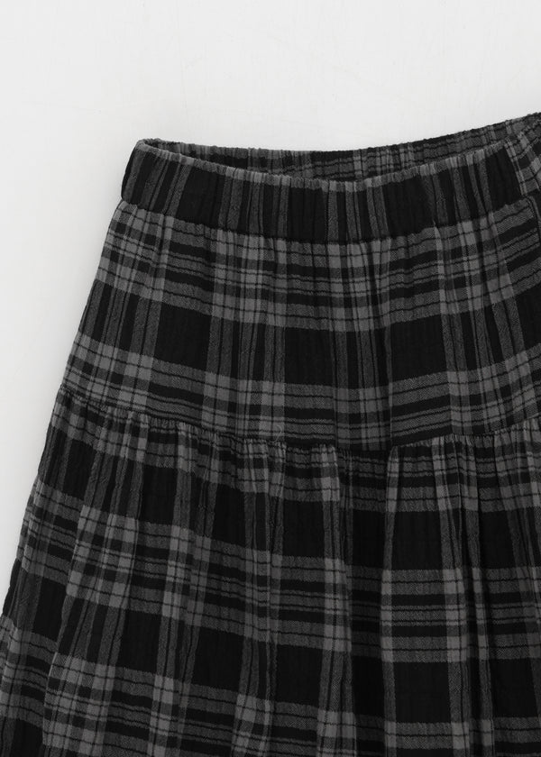 Enmic Banding Check Midi Skirt