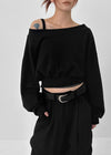 Eldito Off-shoulder Crop Man-to-man