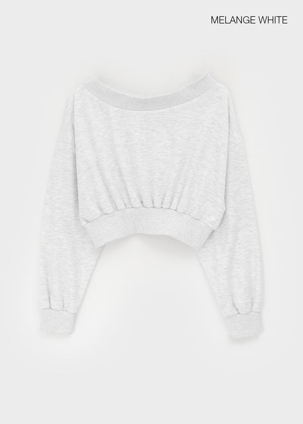 Eldito Off-shoulder Crop Man-to-man