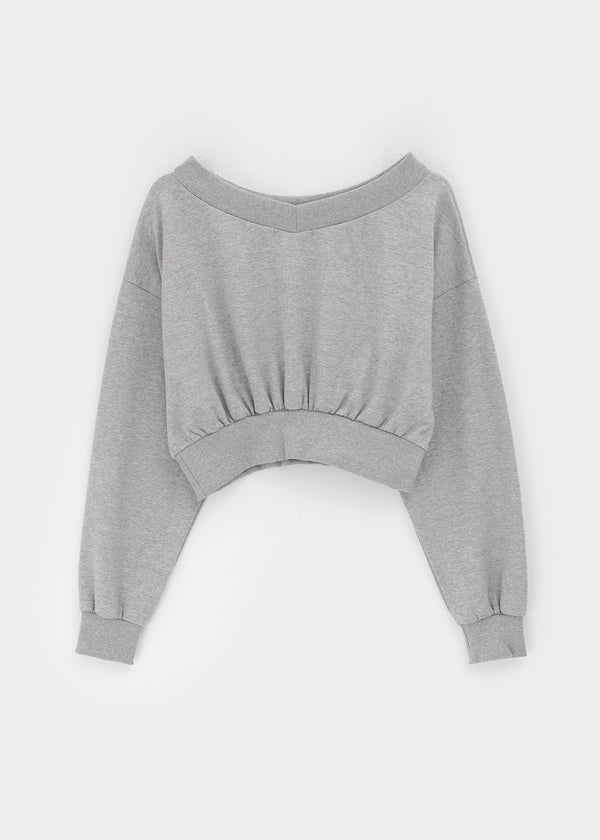 Eldito Off-shoulder Crop Man-to-man