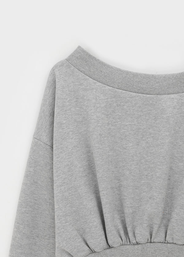 Eldito Off-shoulder Crop Man-to-man