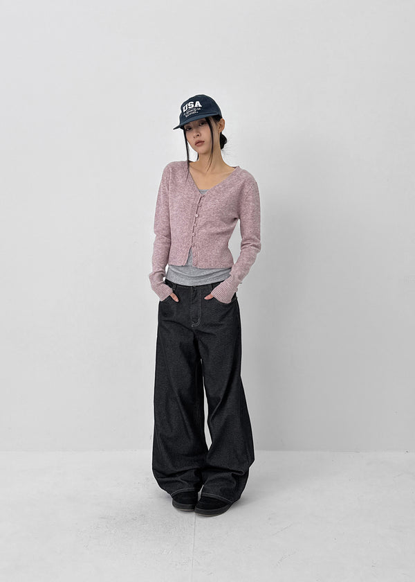 Deansi Non-fade Raw Balloon Denim Pants