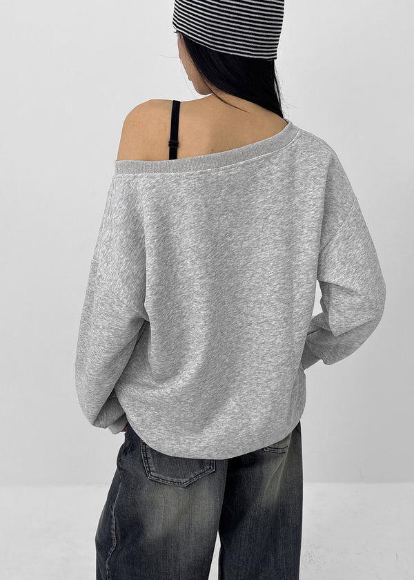 Kinya Printing Off-shoulder Man-to-man