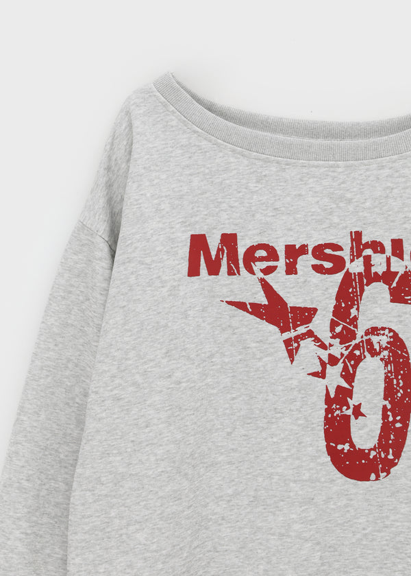 Kinya Printing Off-shoulder Man-to-man