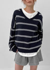 Tinda Stripe V-neck Knit