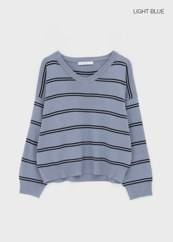 Tinda Stripe V-neck Knit