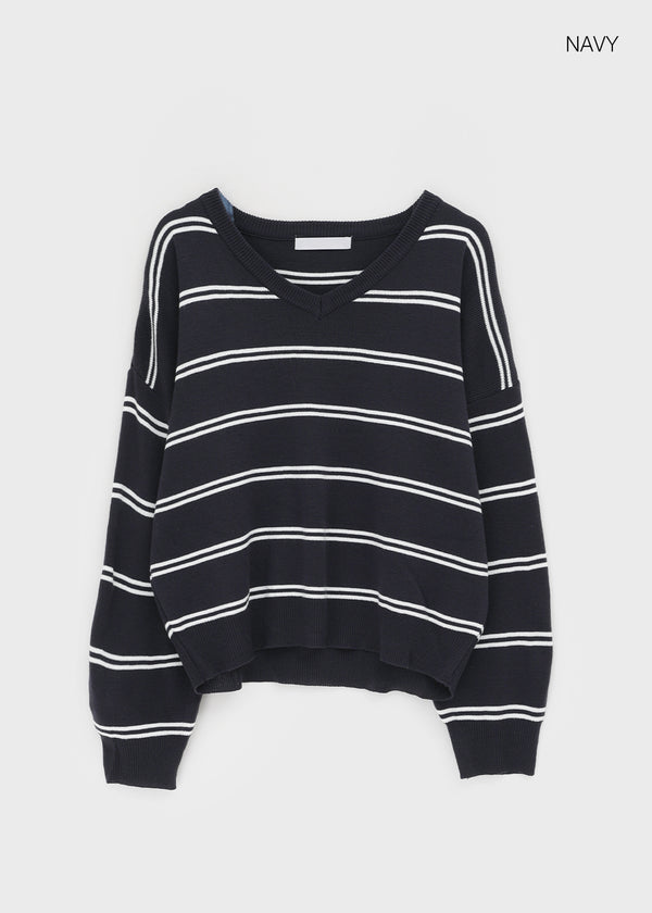 Tinda Stripe V-neck Knit