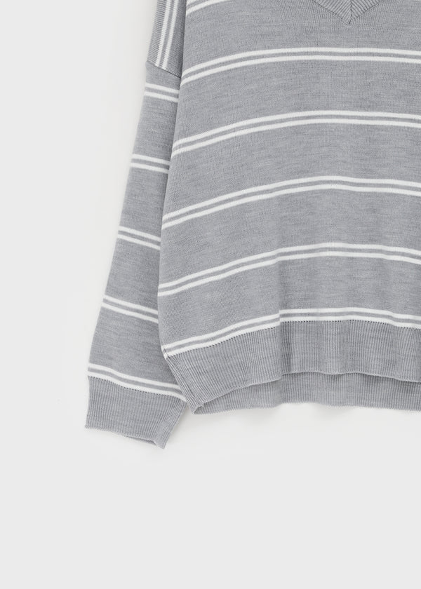 Tinda Stripe V-neck Knit