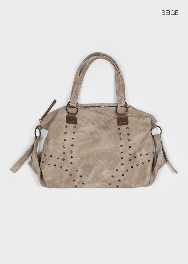 Beekman Studded Vintage Leather Shoulder Bag