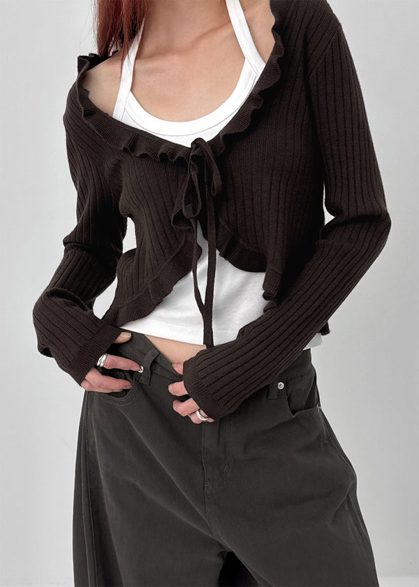 Toten Wave Strap Knit Cardigan
