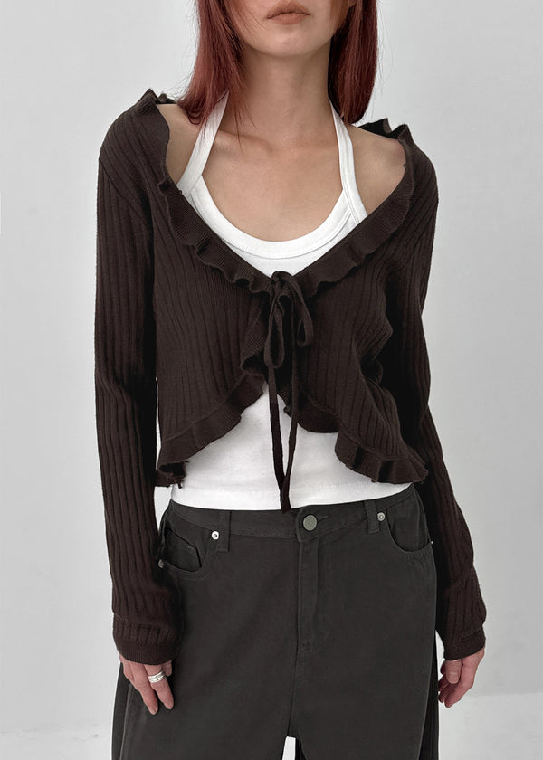 Toten Wave Strap Knit Cardigan