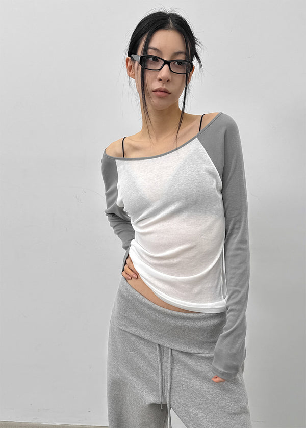 Tomerton Nagrang Off-Shoulder Long Sleeve T-Shirt