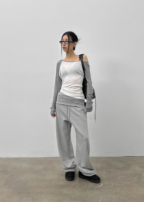 Tomerton Nagrang Off-Shoulder Long Sleeve T-Shirt