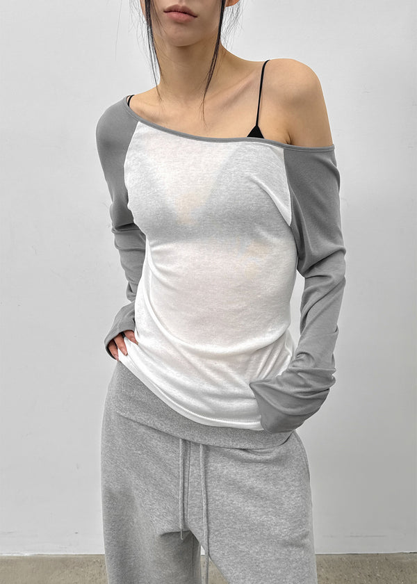 Tomerton Nagrang Off-Shoulder Long Sleeve T-Shirt