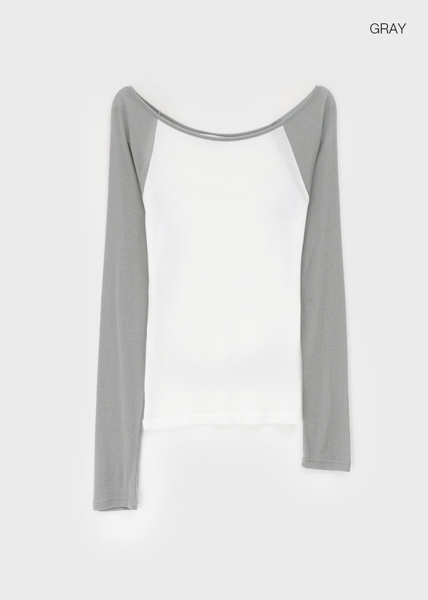 Tomerton Nagrang Off-Shoulder Long Sleeve T-Shirt