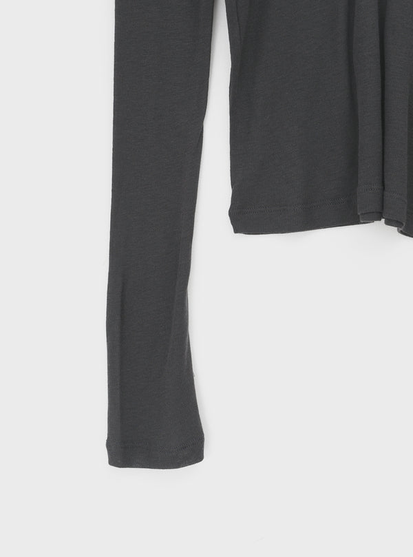 Kunbet Wool Button V-neck Long Sleeve T-shirt