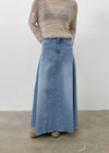 Toynem Washed Cutting Denim Long Skirt