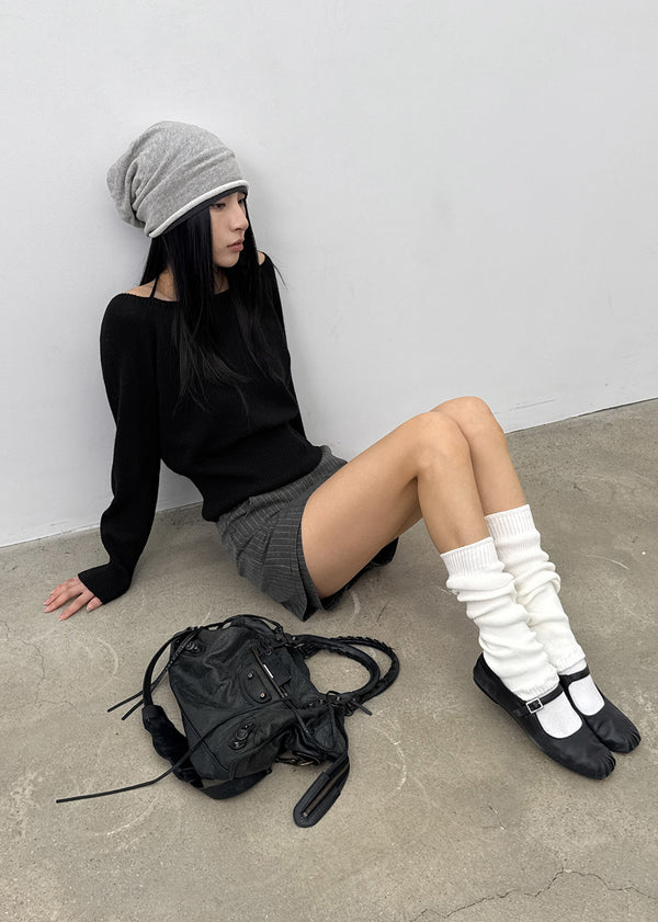 Romtoneton Big Color-Block Turban Beanie