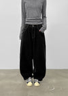 (UNISEX) Kelnom Stitch Wide Cotton Pants