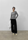 (UNISEX) Kelnom Stitch Wide Cotton Pants