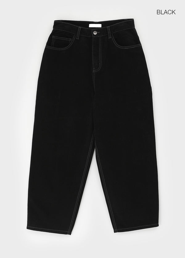 (UNISEX) Kelnom Stitch Wide Cotton Pants