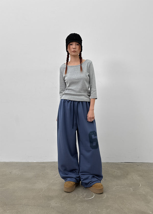 Poeli Number Wide Banding Pants