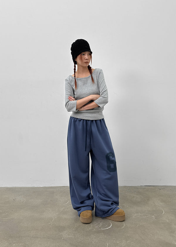 Poeli Number Wide Banding Pants