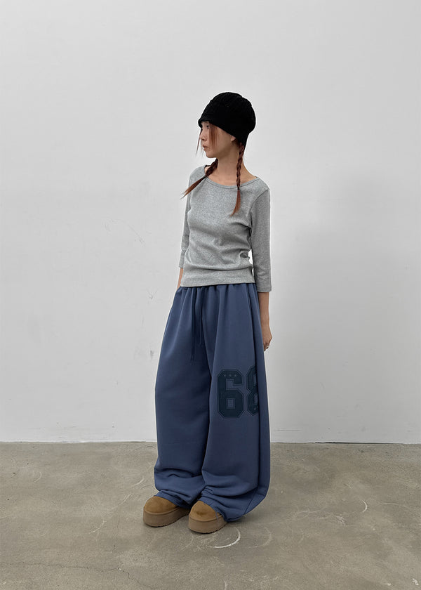 Poeli Number Wide Banding Pants