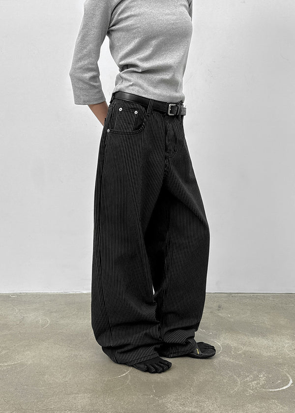 Clone Stripe Wide Cotton Pants