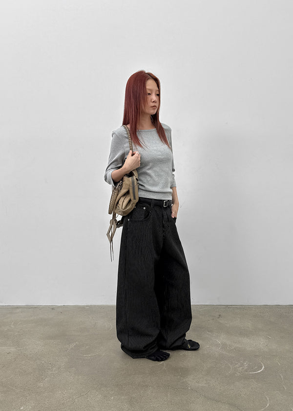 Clone Stripe Wide Cotton Pants