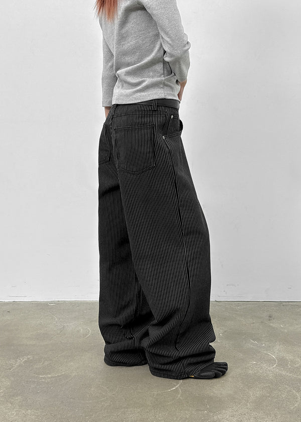 Clone Stripe Wide Cotton Pants