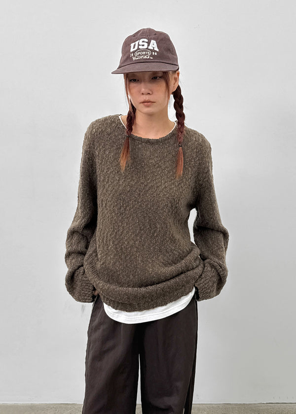 Warmdienne High-neck Suede Jumper