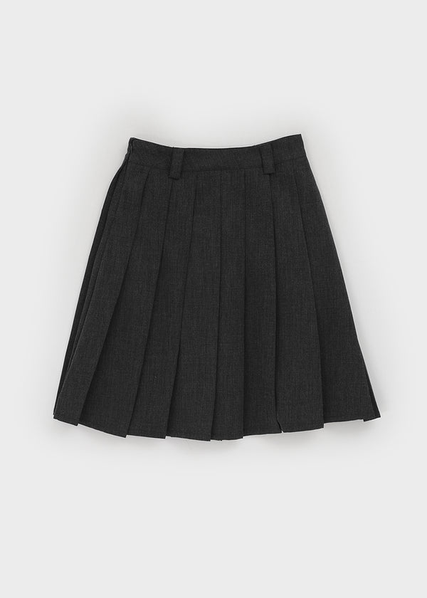 Karum Pleated Wool Midi Skirt (belt Set)