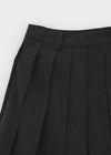 Karum Pleated Wool Midi Skirt (belt Set)
