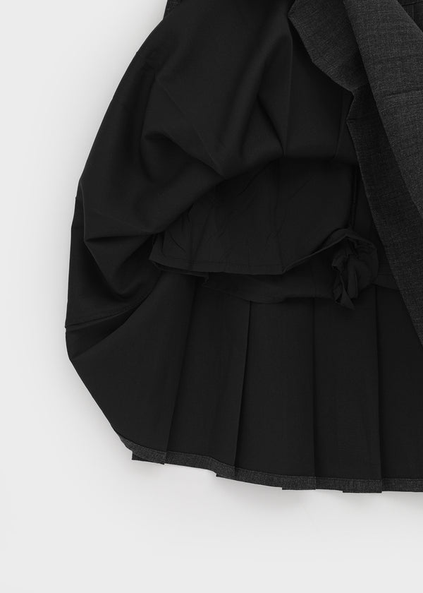 Karum Pleated Wool Midi Skirt (belt Set)