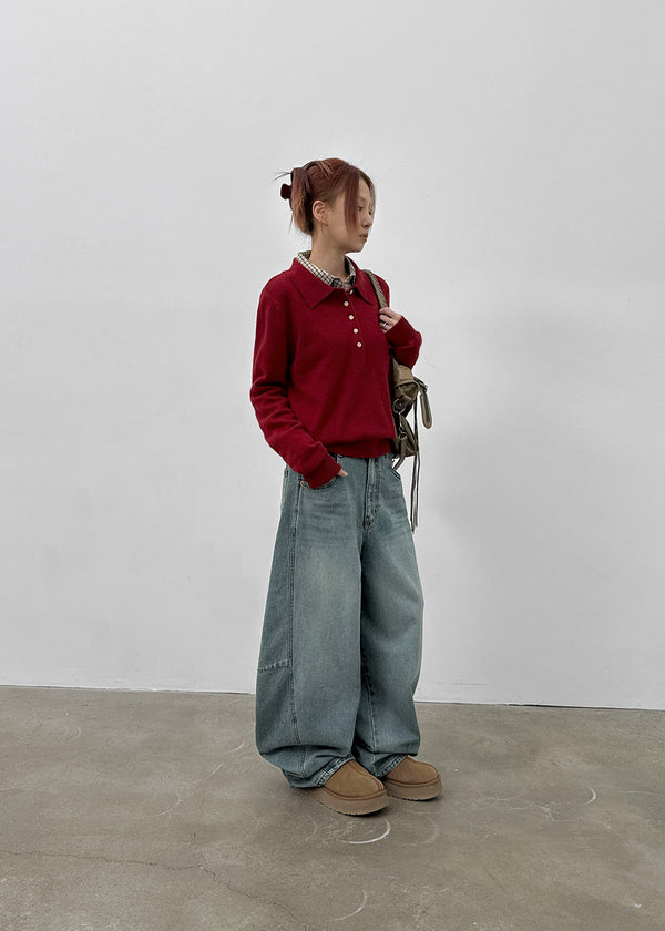 Kinte Daily Wool Collar Knitwear