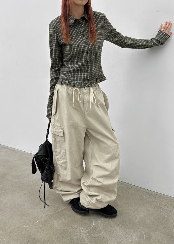 Warp Cotton Cargo Banding Pants