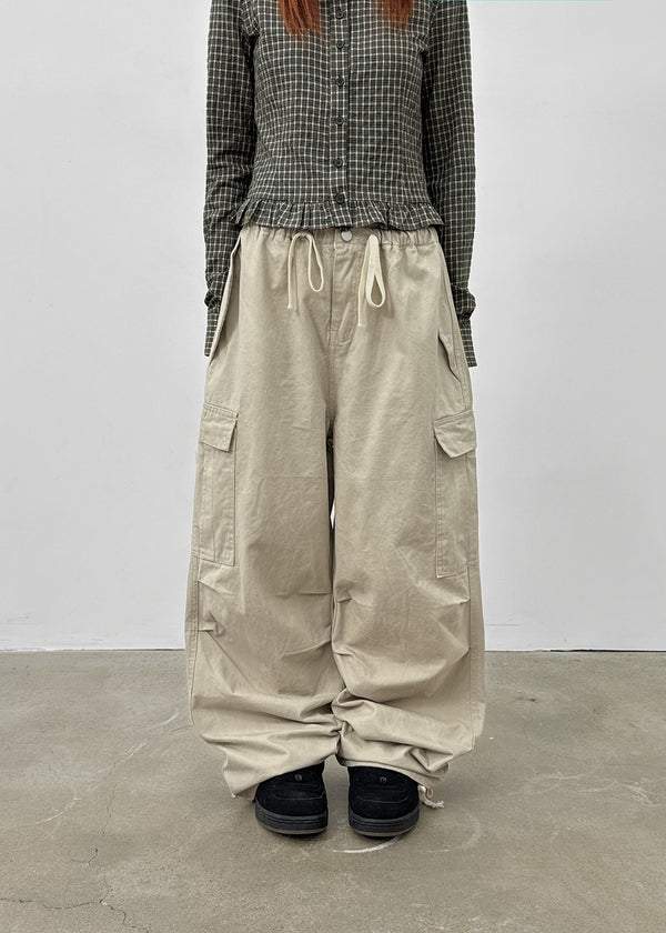 Warp Cotton Cargo Banding Pants