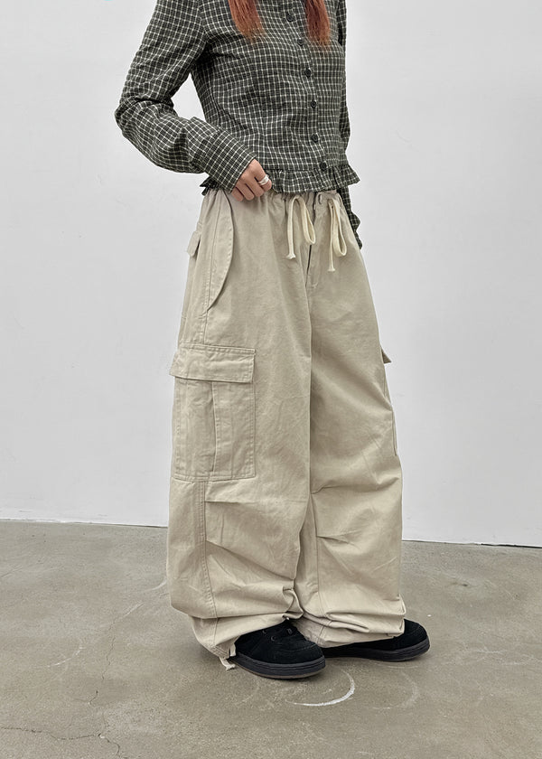 Warp Cotton Cargo Banding Pants