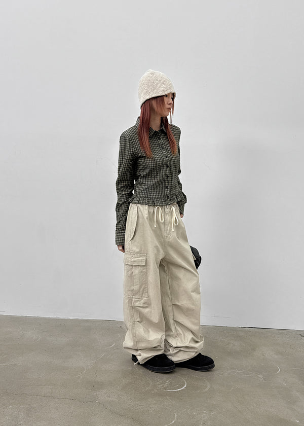 Warp Cotton Cargo Banding Pants