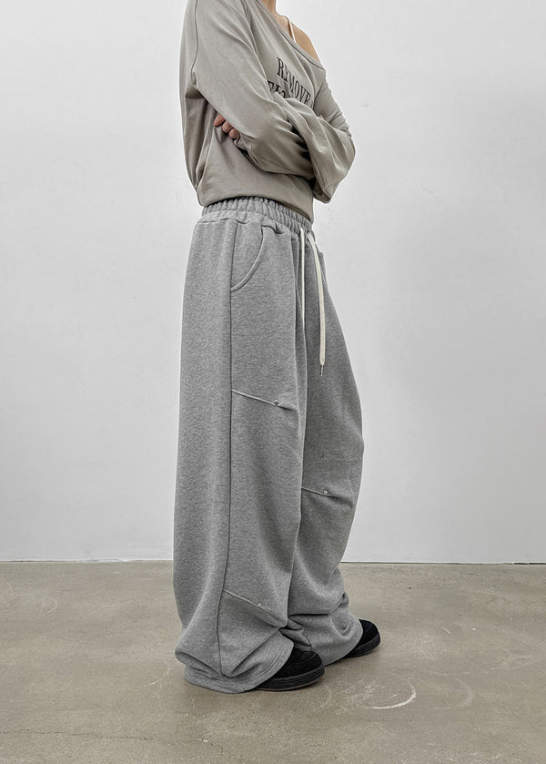 One-to-Rivet Wide Banding Pants