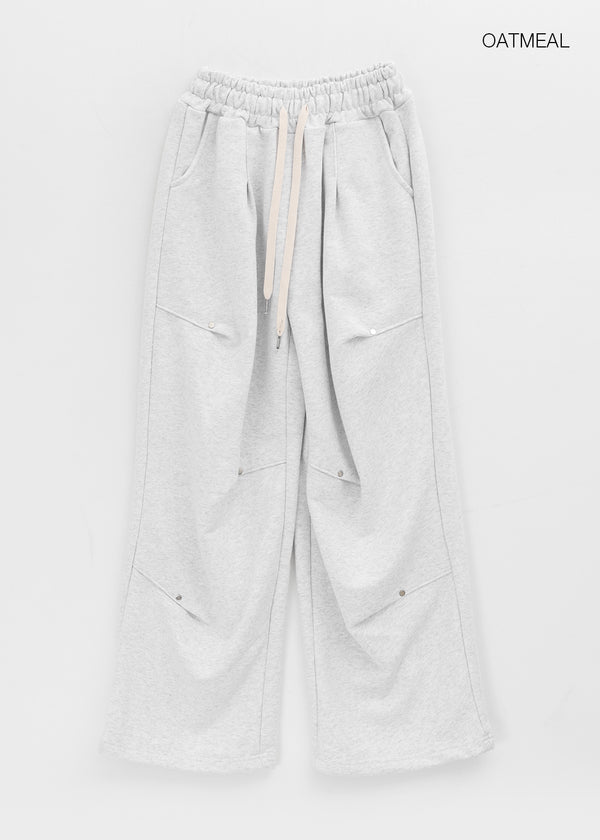 One-to-Rivet Wide Banding Pants