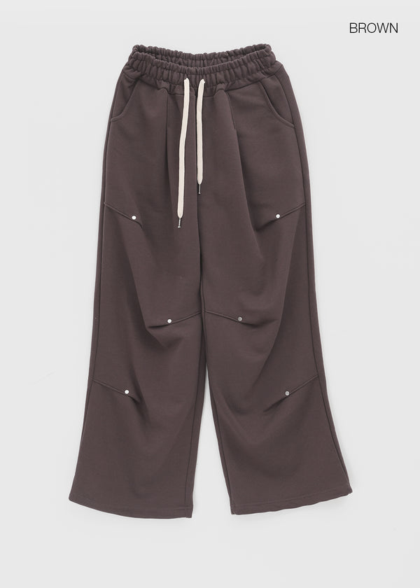 One-to-Rivet Wide Banding Pants
