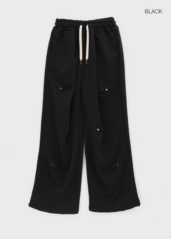 One-to-Rivet Wide Banding Pants