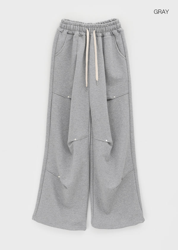 One-to-Rivet Wide Banding Pants