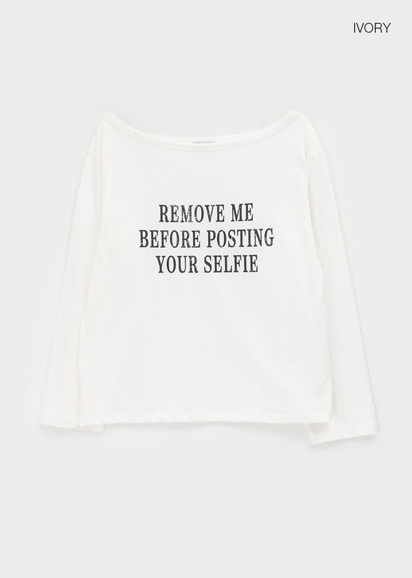 Meb Loose Fit One-shoulder Long-sleeve T-shirt