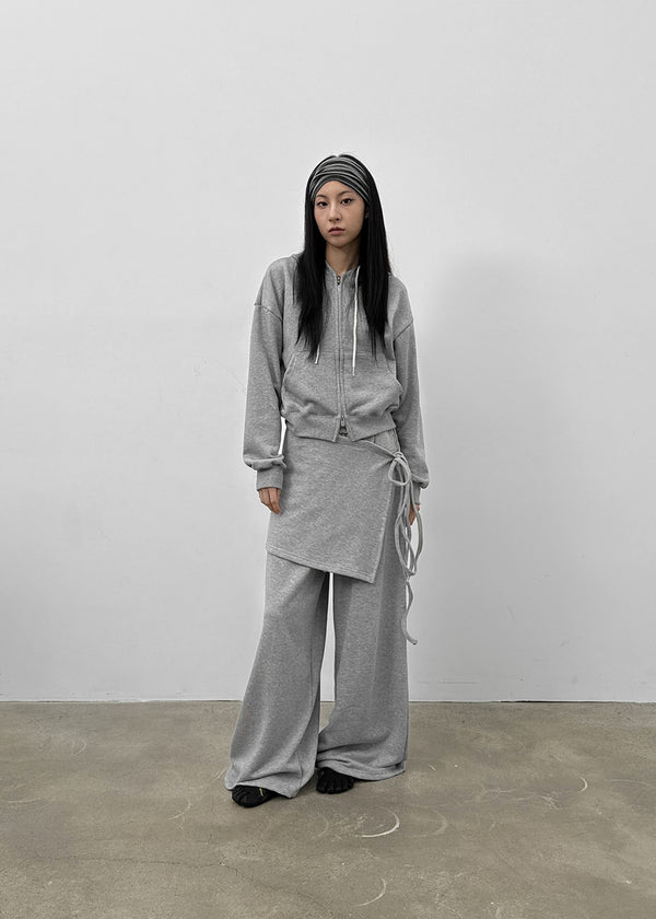 Ricketto Set - Layered Wrap Skirt, Wide Banding Pants